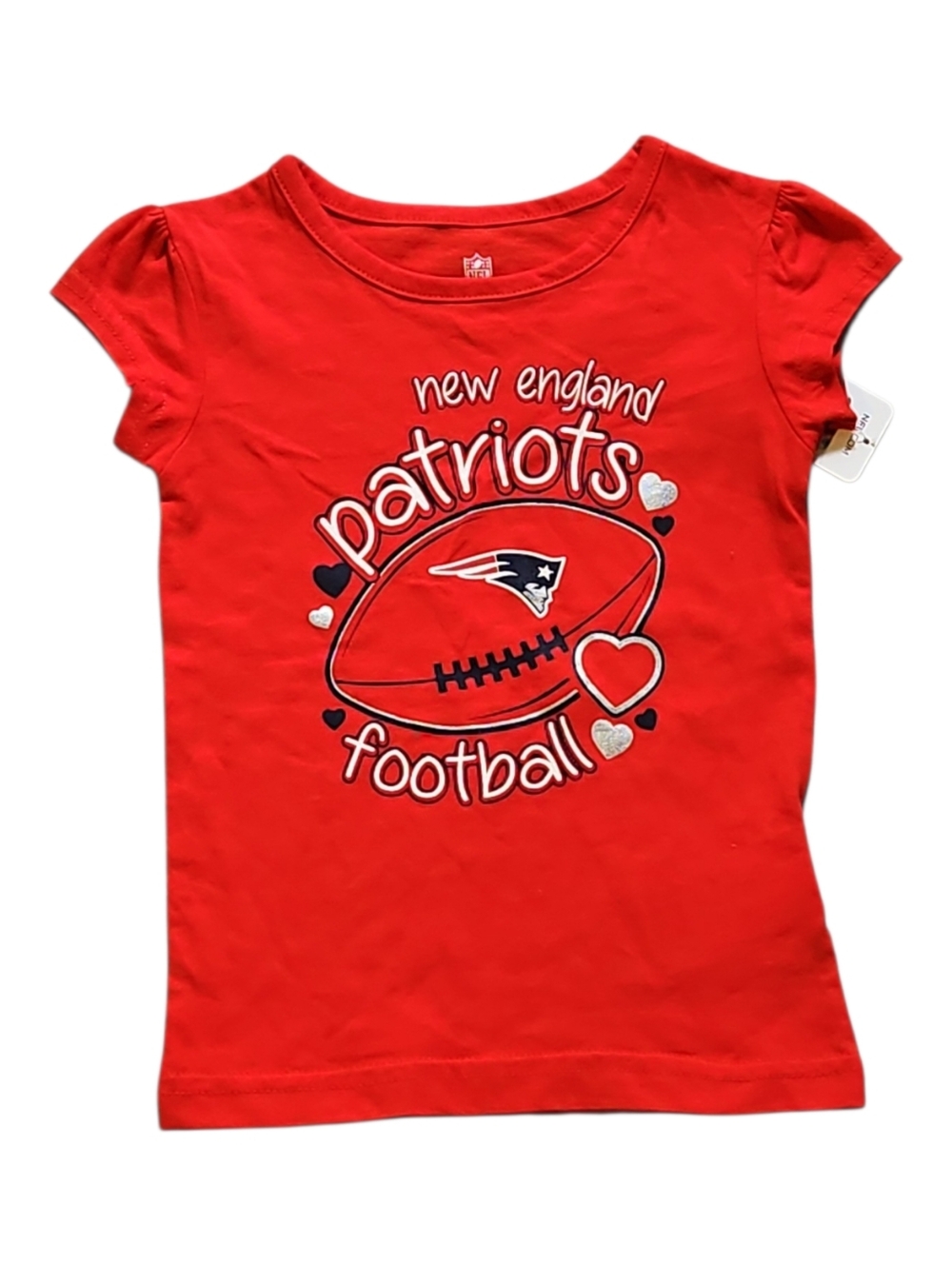 New England Patriots NFL T-shirt Red Short Sleeve Toddler Girl 2T NWT